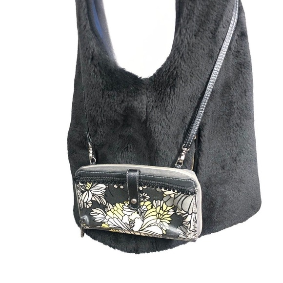 Sakroots Wallet Womens Black Yellow Multifunctional Zip Around Crossbody Purse - Picture 3 of 12